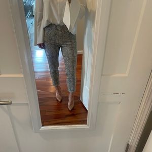 Elastic Suede Snakeskin Skinny Pants